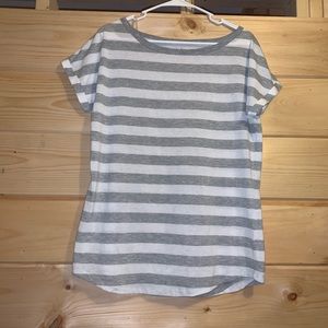 Grey & White Striped Tee